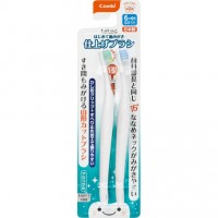 日本Combi父母辅助倾斜宝宝牙刷 2只装 6个月+